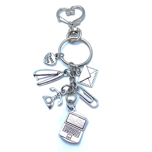 Secretary Keychain Purse Charm Officer Worker Thank You Appreciation Gift - Picture 1 of 4
